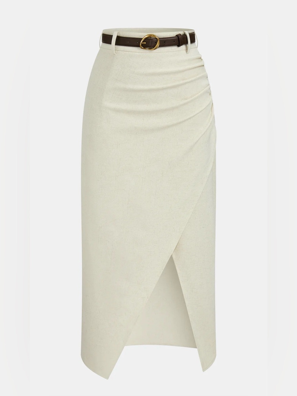 Commense Cream Maxi Skirt with Belt Detail size Large